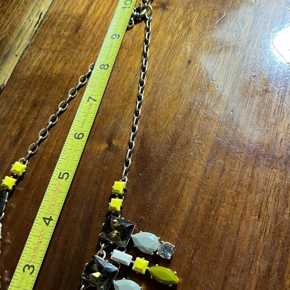 J. Crew Yellow and Gold Geometric Necklace Vintage beautiful - Picture 7 of 7